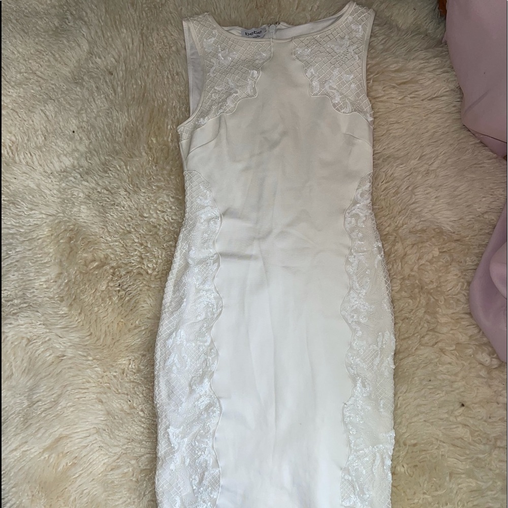 Bebe Sequin Bandage Midi Dress - Gem